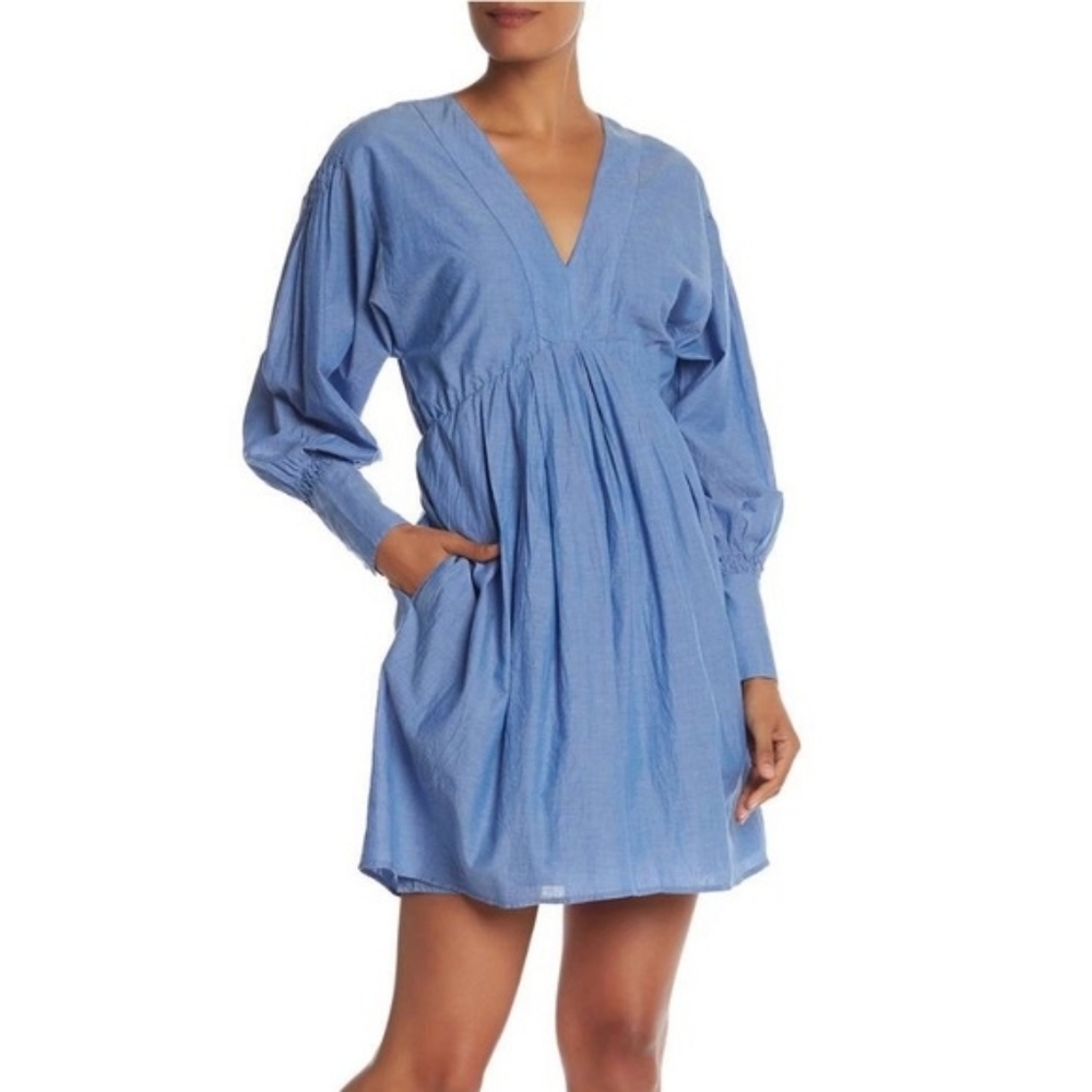 $248 Joie Robina Cotton Blouson Sleeve Dress Size Small